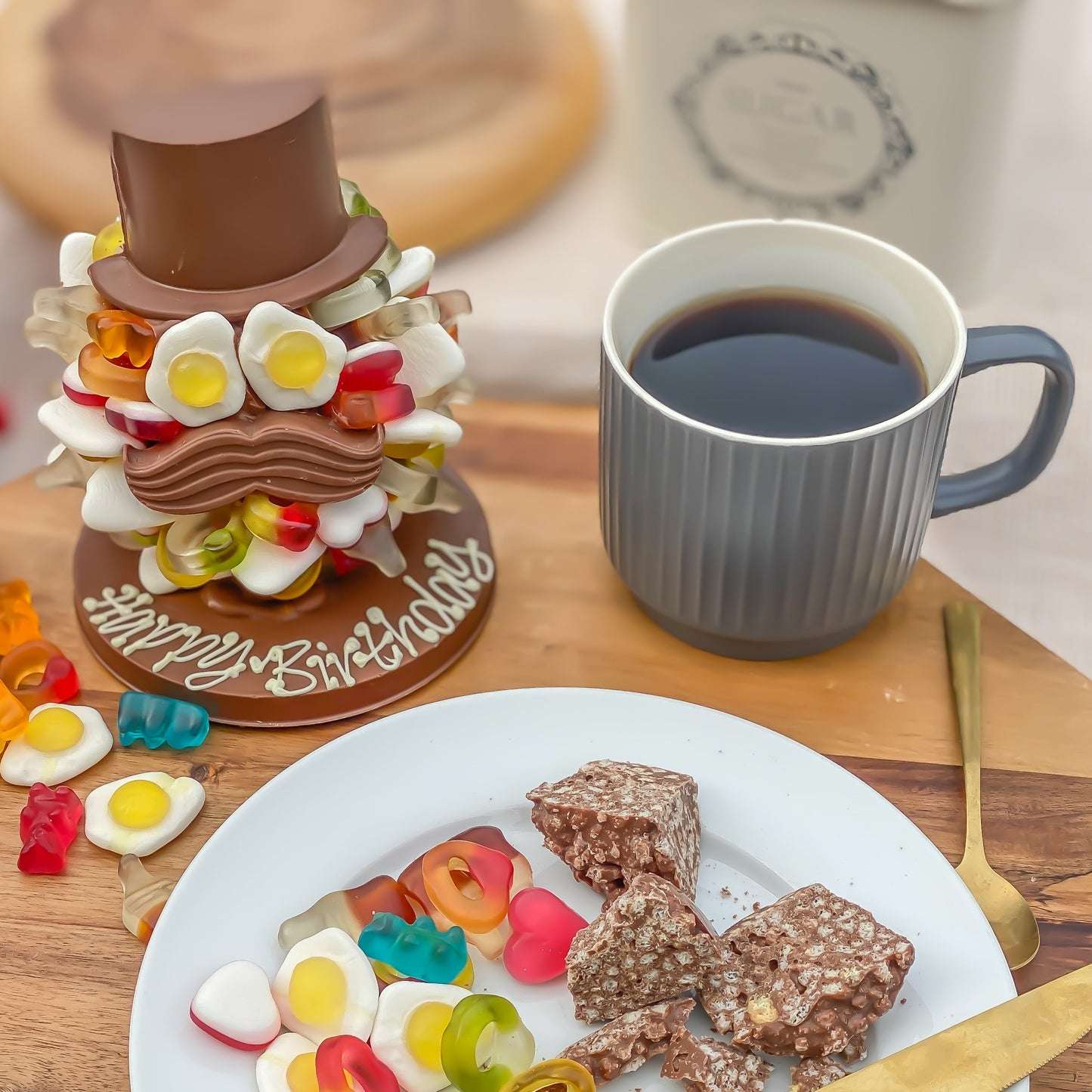 Personalised Haribo® Head with Hat & Moustache