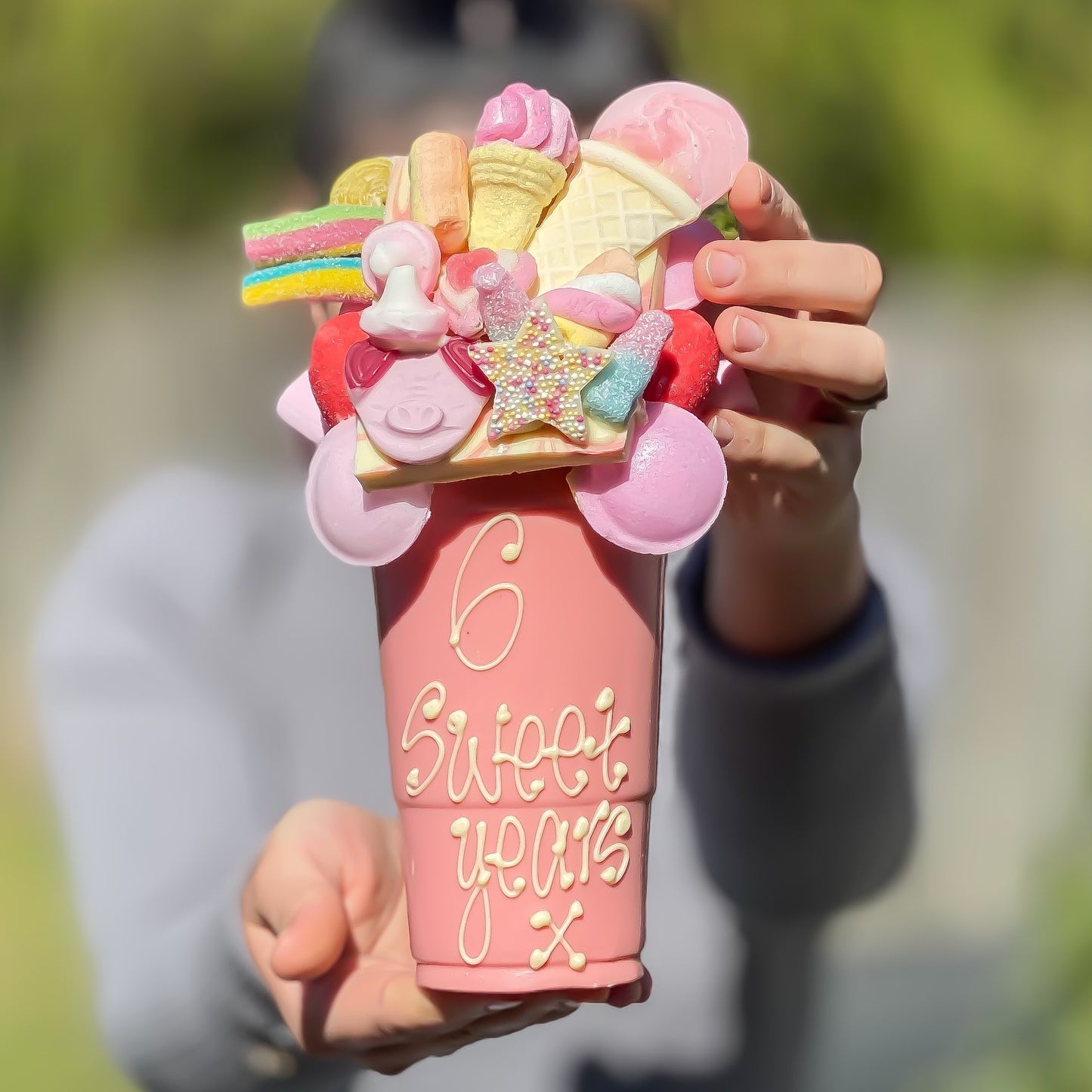 Personalised Pink Chocolate Smash Cup