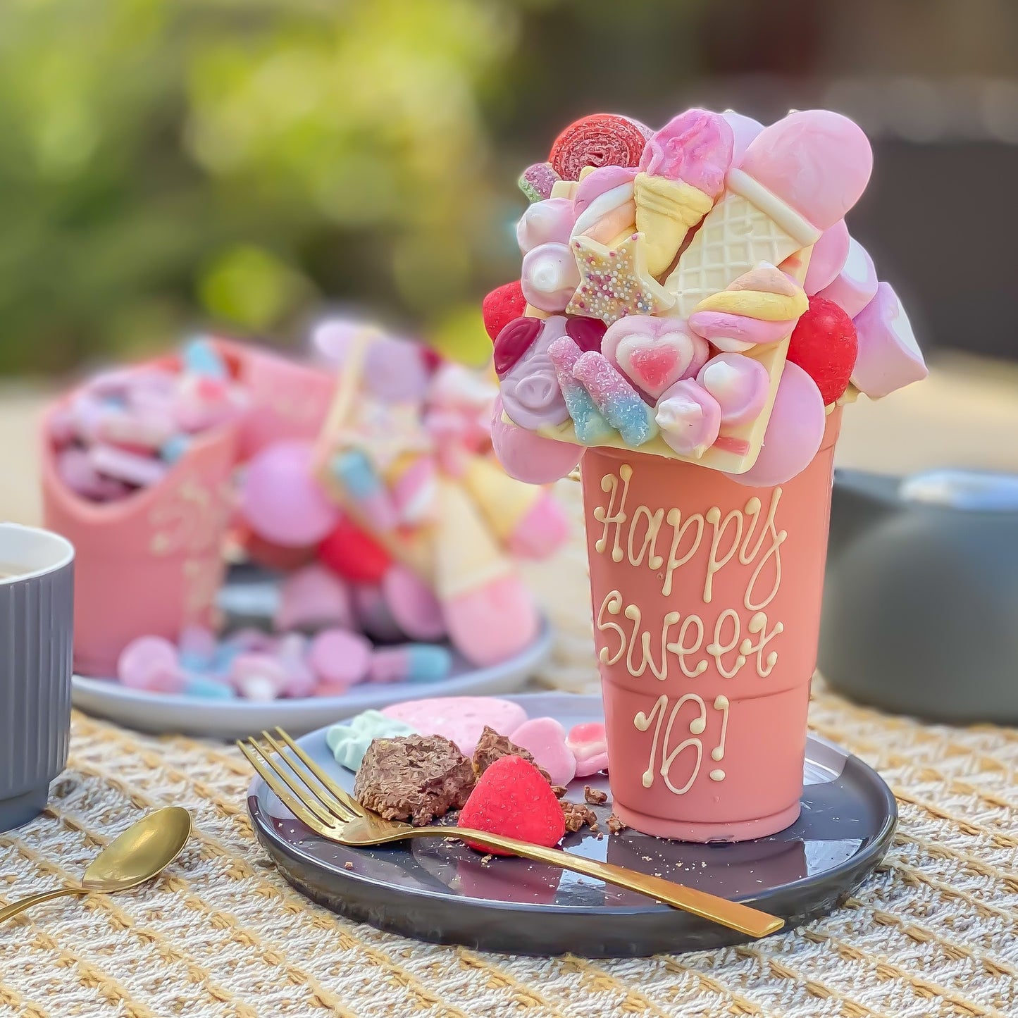 Personalised Pink Chocolate Smash Cup